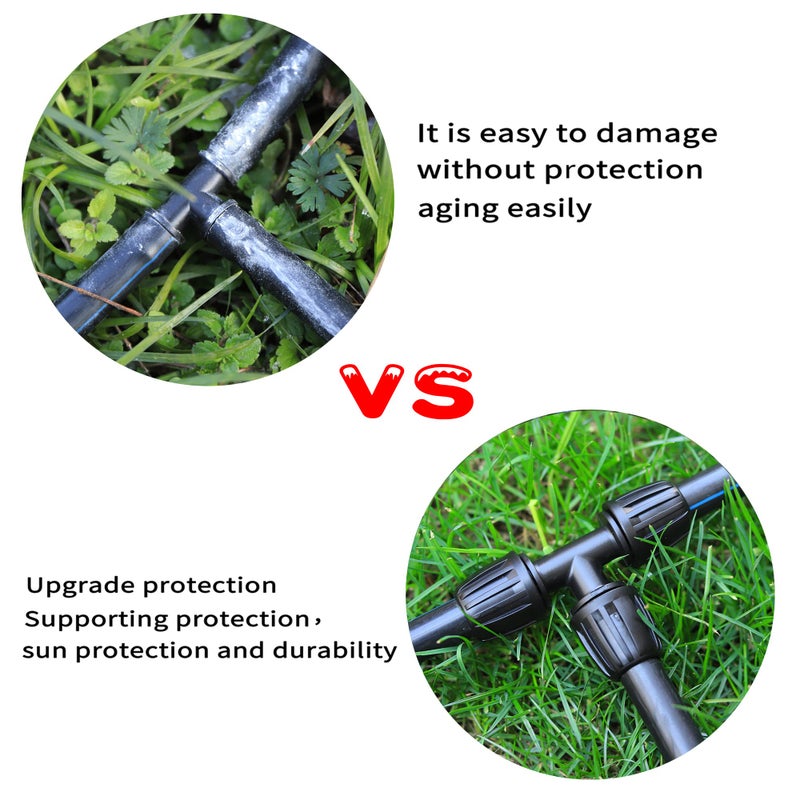 FOGWOWO 16 Pcs 1/2 inch Tubing Irrigation Fittings Kit  For (1/2"" ID x0.6-0.63"" OD) 16mm Drip Tubing Barbed Locked Nuts Connectors 2 Ends 2 Elbows 2 Switch Valves 2 US Standard Adapters 4 Tees 4 Couplings - Image 4